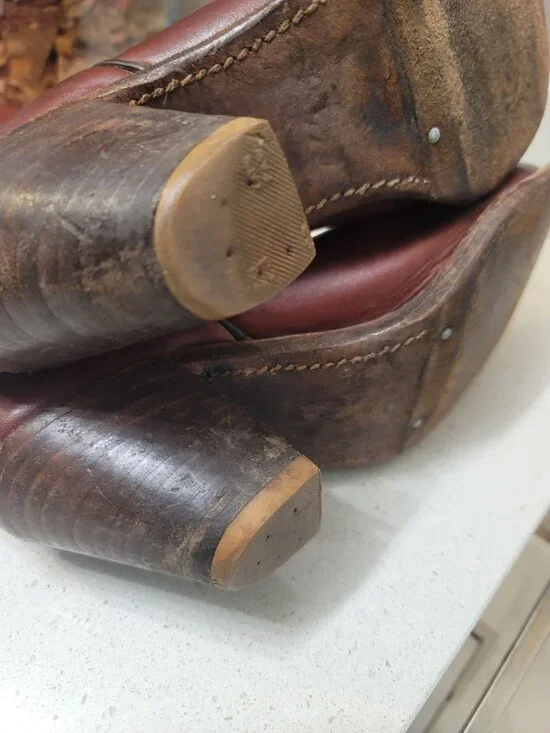 Frye Vintage Leather Brown Cognac Western Cowboy Boots Women’s 8.5 B Patina - Picture 7 of 10